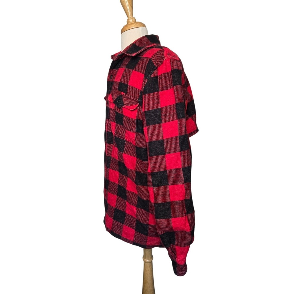 Dakota Heavy Flannel‎ Buffalo Plaid Shirt Jacket Red Black Lumberjack Workwear L - Picture 4 of 9